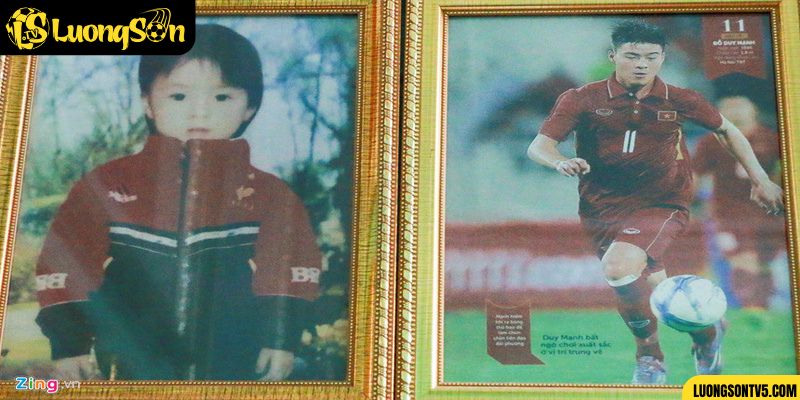 Hình ảnh cầu thủ Duy Mạnh thời thơ ấu